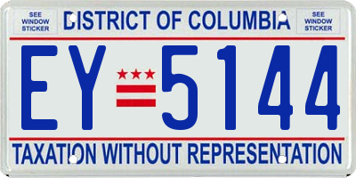 DC license plate EY5144