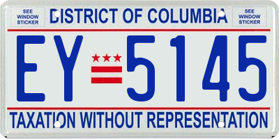 DC license plate EY5145