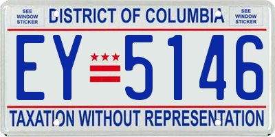 DC license plate EY5146