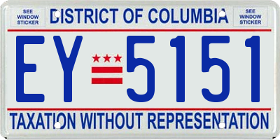 DC license plate EY5151