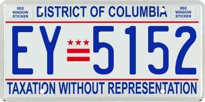 DC license plate EY5152