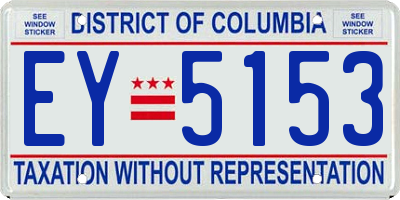 DC license plate EY5153