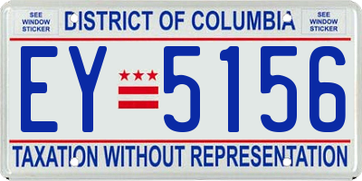 DC license plate EY5156