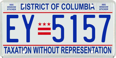 DC license plate EY5157