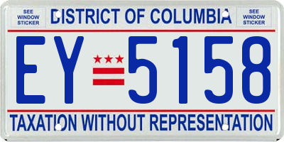 DC license plate EY5158