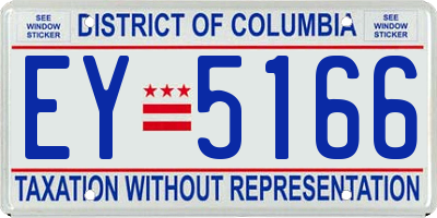 DC license plate EY5166