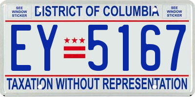 DC license plate EY5167