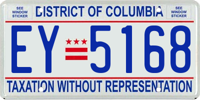 DC license plate EY5168