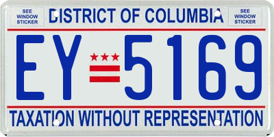 DC license plate EY5169