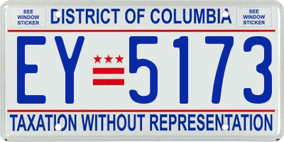 DC license plate EY5173