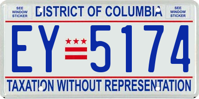 DC license plate EY5174
