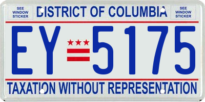 DC license plate EY5175