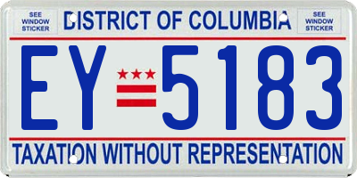 DC license plate EY5183