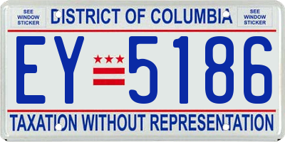 DC license plate EY5186