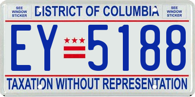 DC license plate EY5188