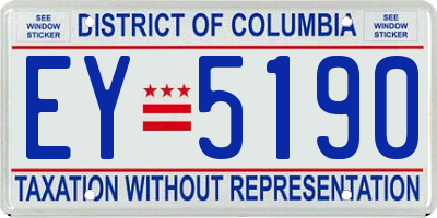 DC license plate EY5190