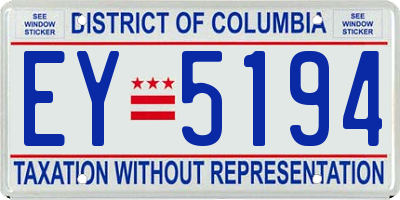 DC license plate EY5194