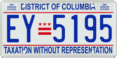 DC license plate EY5195