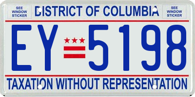 DC license plate EY5198