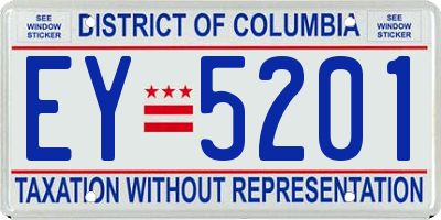 DC license plate EY5201