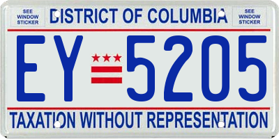 DC license plate EY5205