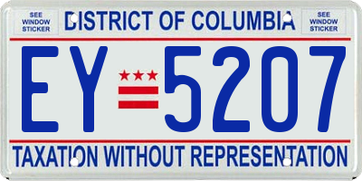 DC license plate EY5207