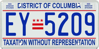 DC license plate EY5209