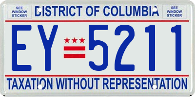 DC license plate EY5211