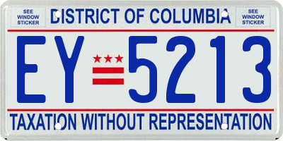 DC license plate EY5213
