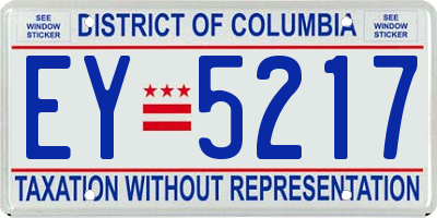 DC license plate EY5217