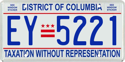 DC license plate EY5221