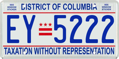 DC license plate EY5222