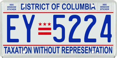 DC license plate EY5224