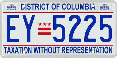 DC license plate EY5225