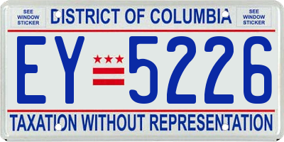 DC license plate EY5226