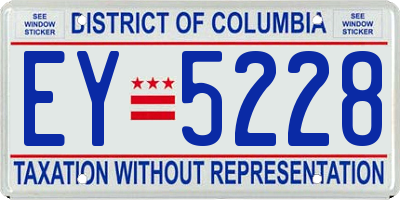 DC license plate EY5228