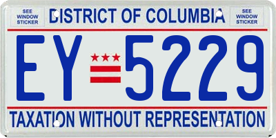 DC license plate EY5229