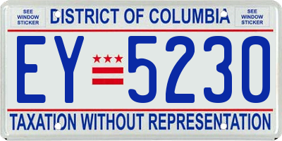 DC license plate EY5230