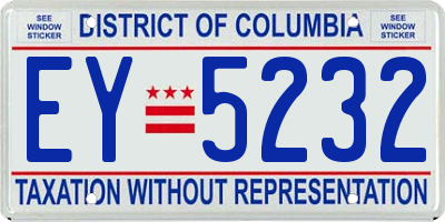 DC license plate EY5232