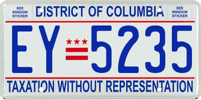 DC license plate EY5235