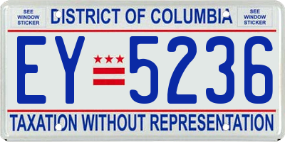 DC license plate EY5236