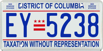 DC license plate EY5238