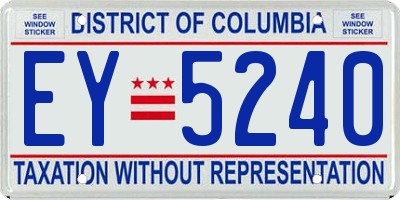 DC license plate EY5240