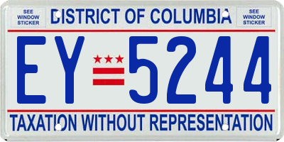 DC license plate EY5244