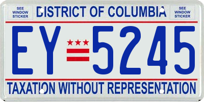 DC license plate EY5245