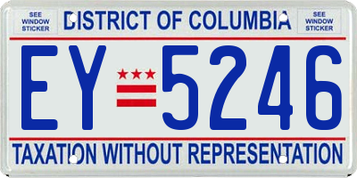 DC license plate EY5246