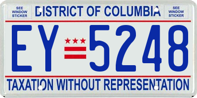 DC license plate EY5248