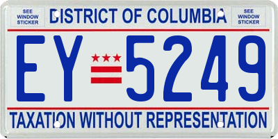 DC license plate EY5249