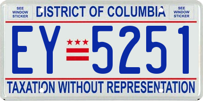 DC license plate EY5251