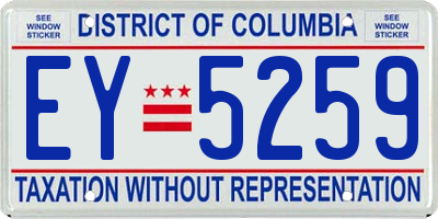 DC license plate EY5259